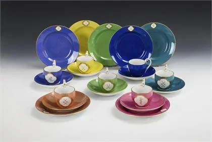 7 Farbfondgedecke. Meissen