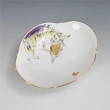 Plat ovale "Tigre au violon". Meissen