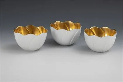 3 coupelles nymphéa. Meissen