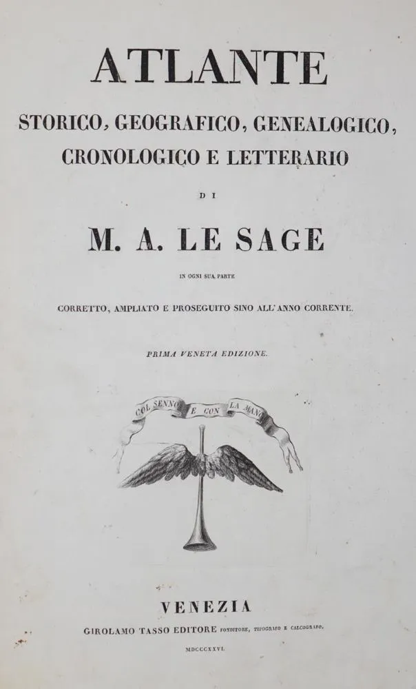 Le Sage,E.de. – Atlante storico, geografico, genealogico, cronologico e letterario