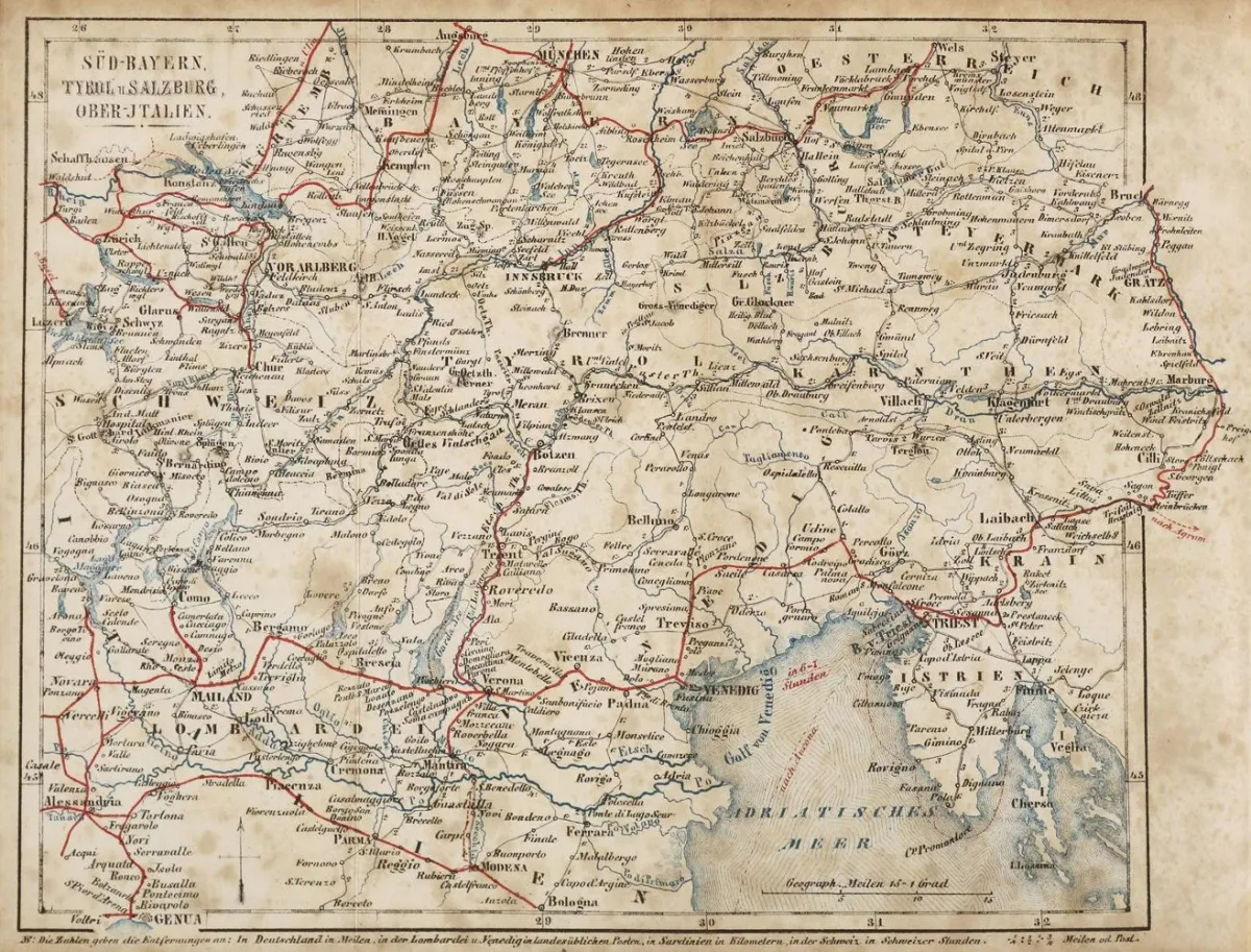 Německo – a části sousedních zemí do Štrasburku, Lucemburku, Kodaně, Krakova, Lvova, Budapešti, Benátek