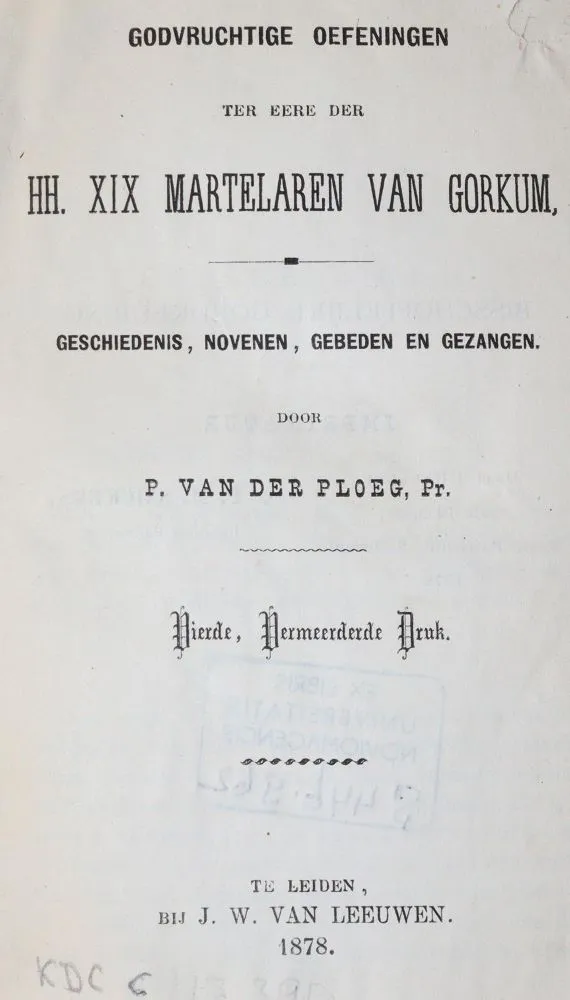 Ploeg,P.v.d. – Godvruchtige Oefeningen ter eere der HH