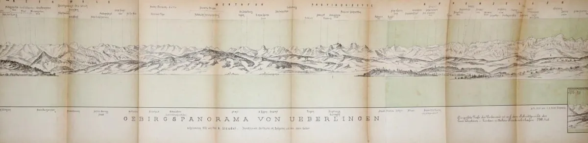 Steudel,A. – Bergpanorama van Überlingen, opgenomen in 1875