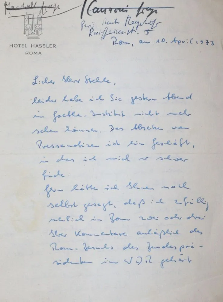 Stehle, Hansjakob. – 5 folders with writings, letters to and also from him, among others