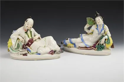 Grand couple de Chinois. Schwarzburger Werkstätten