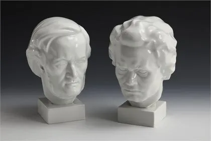 Paire de bustes : Beethoven et Wagner. Augarten