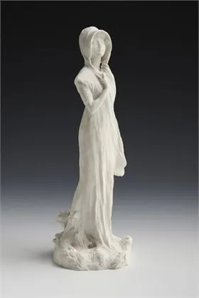 Jugendstil-Figur: Junge Frau mit Hut. Sèvres