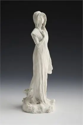 Jugendstil-Figur: Junge Frau mit Hut. Sèvres