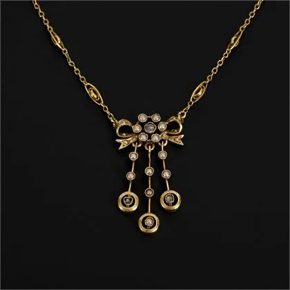 Jugendstil collier met 3 hangers