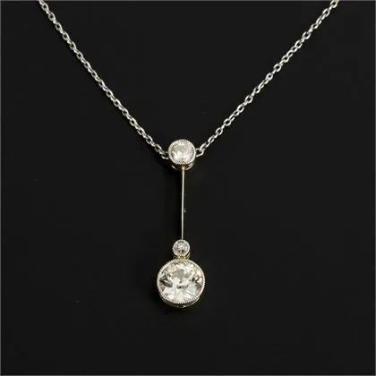 Jugendstil lavallière met oudgeslepen diamanten