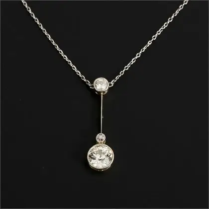 Jugendstil lavallière met oudgeslepen diamanten