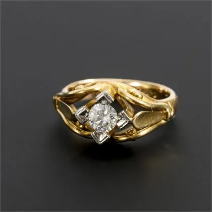 Ring with diamond solitaire