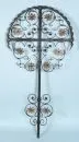Croix de chemin – fer forgé, décorations courbes avec fleurs, H= 170 cm, L= 83 cm, 2e moitié 20e s.;