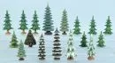 Accessoires pour crèches de Noël, 17 pièces - sapins