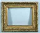 Picture frame – wood/moulding compound, bronzed, relief floral cross-band decor, rebate 30.5 x 40.5 cm, overall 47 x 58 cm
