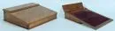 Travel writing desk – walnut, writing flap with velvet lining, inside 4 compartments, 8.5 x 33.5 x 26 cm, 19th c., key missing;