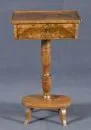Sewing table – Walnut, 4 curved feet on oval base, turned column, box with 1 drawer, 69 x 42 x 31 cm, Biedermeier, 19th c.