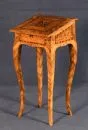 Writing desk – walnut, inlaid decoration, 4 curved legs, slant front, inside 2 drawers, 1 compartment, 84 x 40 x 40 cm, 18th