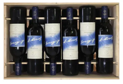 Cuvee St. Moritz 1998 Bordeaux – 12 bouteilles, Domaines Barons de Rothschild (Lafite), très bien conservé