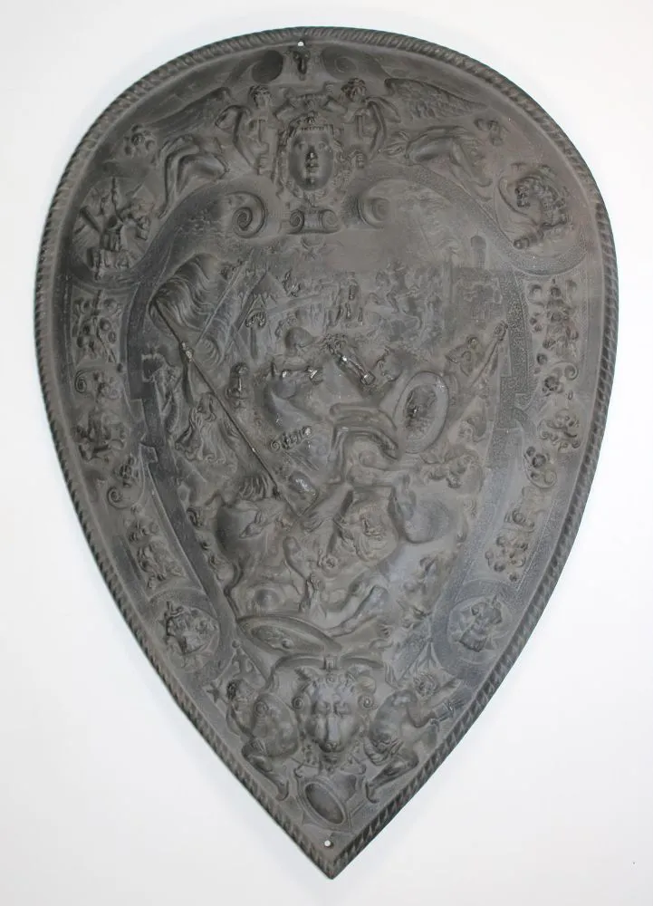 Historicism – iron shield with mascarons and