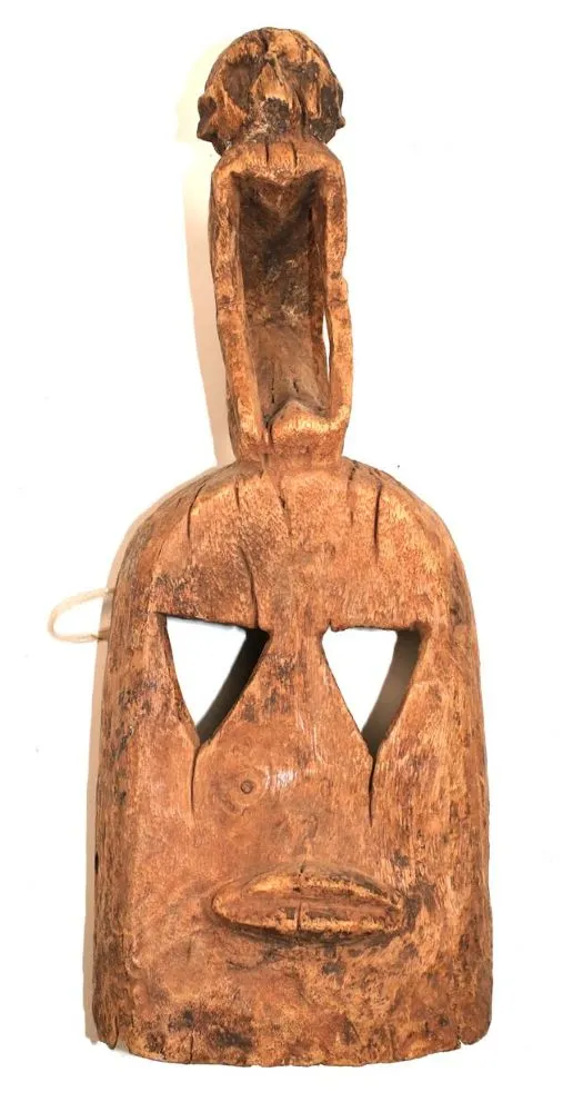 Dogon Mali. – Alte Maske Satimbe mit querovalem Mund u