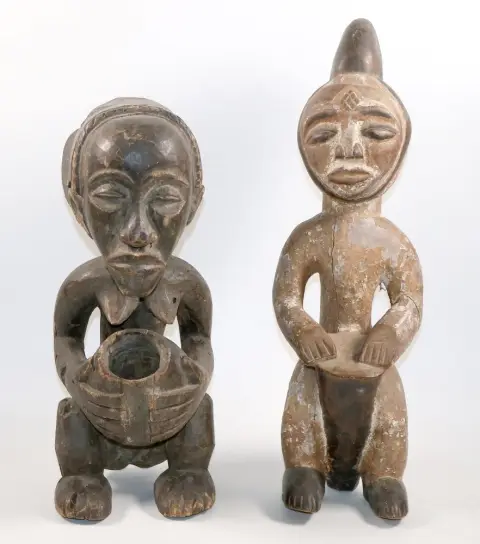 Luba, Hemba – Female figure with storage vessel