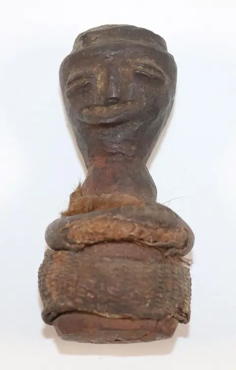 Nkisi – small, old power figure with fabric wrapping