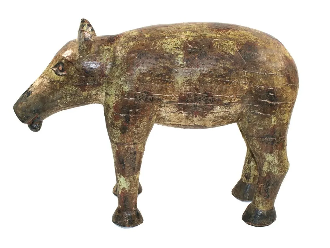 Schwein – Holz geschnitzt mit Farbfassung