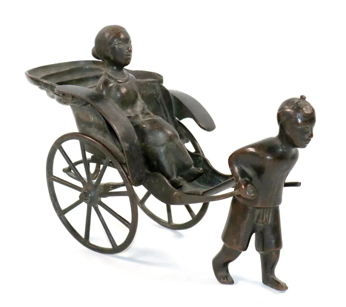 China, rickshaw – bronze with 2 people