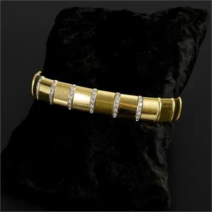 Two-tone bangle with brilliant-set bars