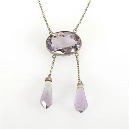 Art Nouveau lavallière with amethysts