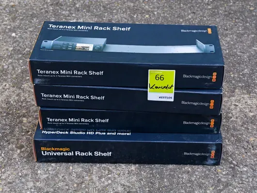 Blackmagic Design 3 x Teranex Mini Rack Shelf, 1 x Universal Rack Shelf