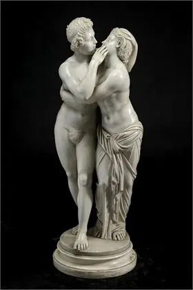 Grote beeldengroep Amor en Psyche