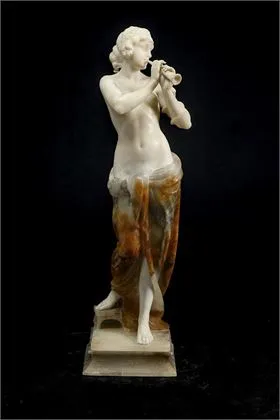 LUCHINI, A. Albasten figuur van een schalmeispeler