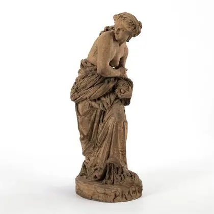 CARRIER-BELLEUSE, Albert-Ernest (1824 Anizy-le-Château -1887 Sèvres). Bozzetto van een antieke vrouwenfiguur - "Drame !!"
