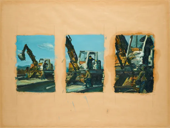 'Bagger, Bild + 2 Ausschnitte'