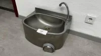 1 stainless steel hand wash basin with knee switch and tap