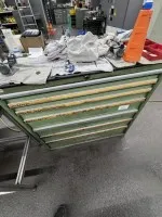 1 metal tool drawer cabinet, 7 drawers