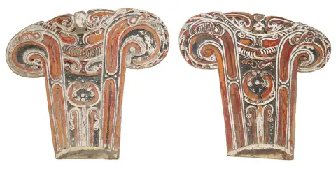Lagim bootschilden – paar splashboards van de Massim Trobriand-eilanden