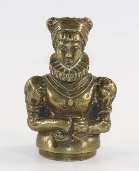 Cachet avec buste d'une dame en costume historique avec collerette et couvre-chef