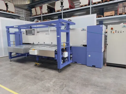 Fischer & Rückle / Monguzzi - Veneer shear, milling unit and glue unit for butt joint gluing