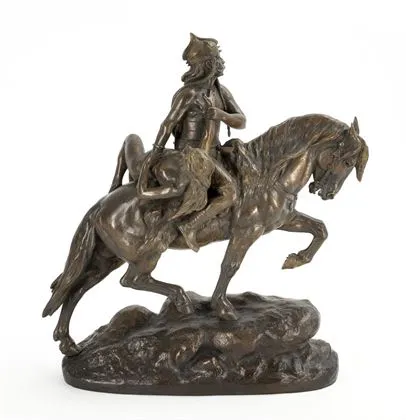 MASSON, J. E. Bronzefigur eines gallischen Kriegers zu Pferde