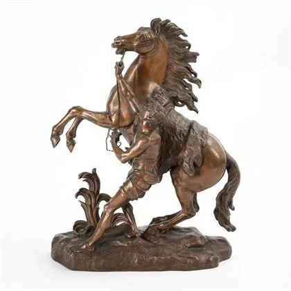 COUSTOU DER ÄLTERE, Guillaume (1677 Lyon - 1746 Paris). Mann mit sich aufbäumendem Pferd