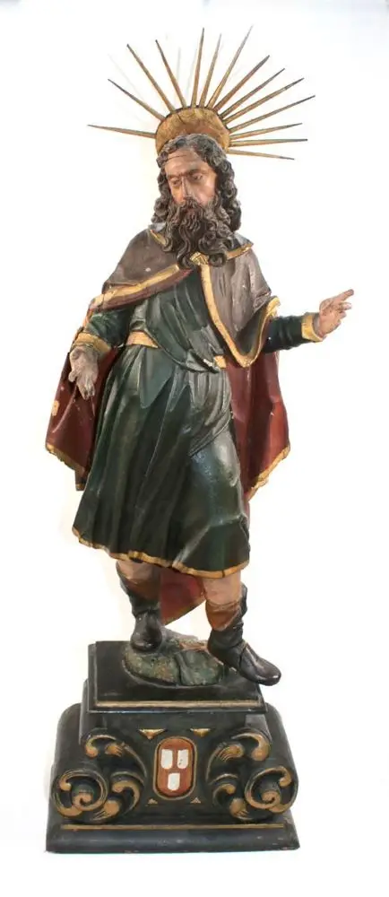 Saint Paul. – Sculpture en bois sculpté et polychrome