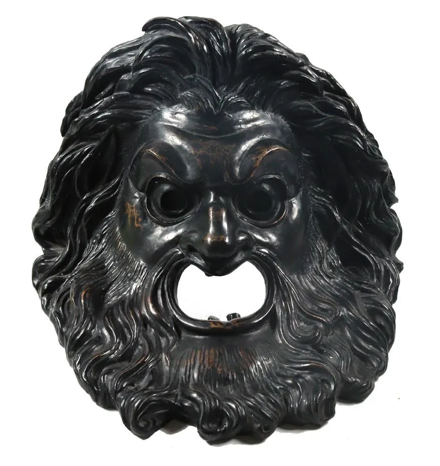 Satyre, grand – masque mural en bronze