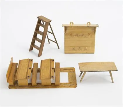 Konvolut 4 Blechmöbel für die Puppenstube. Märklin