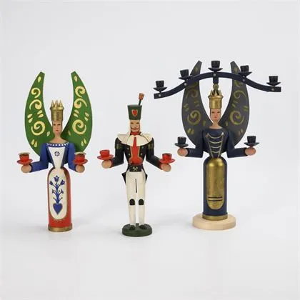 3 Leuchterfiguren. Werkstatt Helmut Kempe, Cossebaude bei Dresden