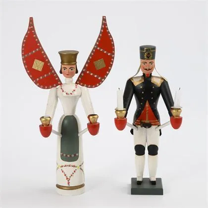 Zwei große Leuchterfiguren. Siegfried Werner, Seiffen
