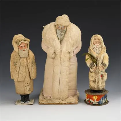 3 figures en ouate Père Noël
