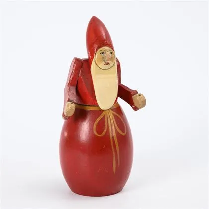 Seltener Holz-Weihnachtsmann als Füllfigur. Carl Paul Hähnel, Grünhainichen